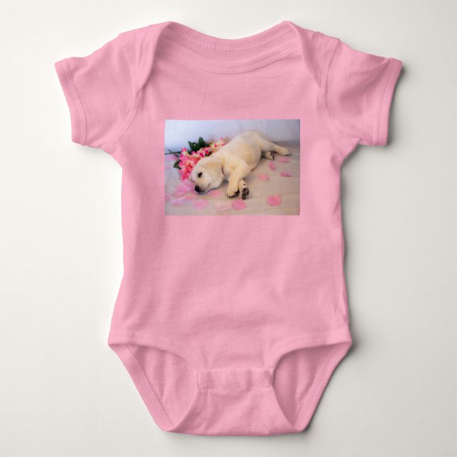 Body Para Bebé Flor de sueño de cachorro 01 (Anverso)