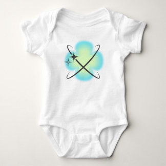 Body Para Bebé Flor de Teal Atómico Retro
