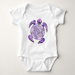 Body Para Bebé Flor de vida / Blume des Lebens - tortuga violeta