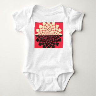 Body Para Bebé Flor estilizada: marfil rojo negro
