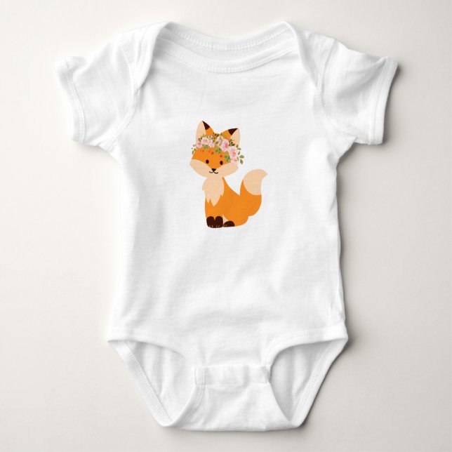Body Para Bebé Flor Fox Bodysuit (Anverso)