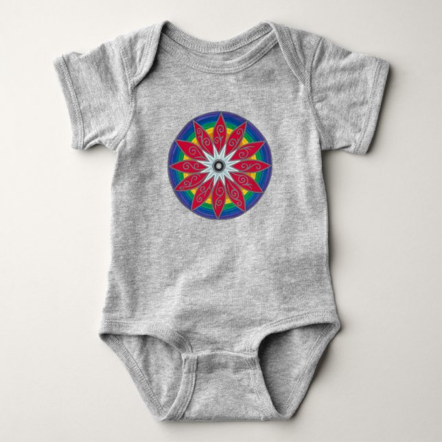 Body Para Bebé Flor geométrica piñata mandala  (Anverso)
