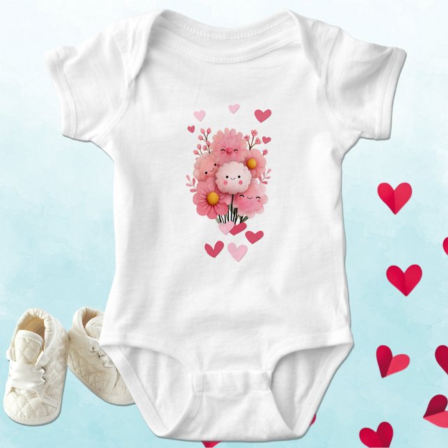 Body Para Bebé Flor Kawaii Adorable con Corazones (Subido por el creador)