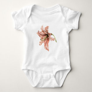Body Para Bebé Flor Lirio Rosa