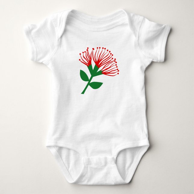 Body Para Bebé Flor Pohutukawa, Nueva Zelanda (Anverso)