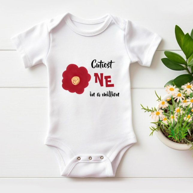 Body Para Bebé Flor roja (Subido por el creador)