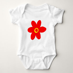 Body Para Bebé Flor roja grande