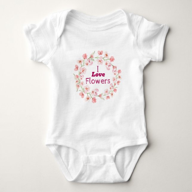 Body Para Bebé Flor rosa (Anverso)