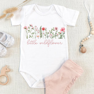 Body Para Bebé Flor rosa Pequeña flor silvestre traje de bebé