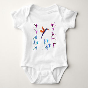 Body Para Bebé Floral Bird Art Hummingbird