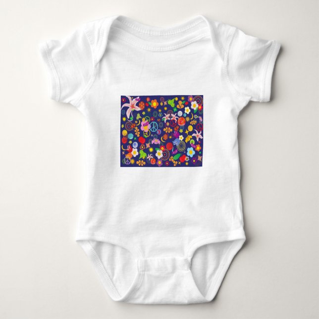 Body Para Bebé Floral de Boho (Anverso)