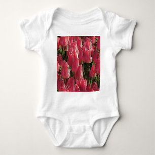 Body Para Bebé Floral de tulipanes rosados