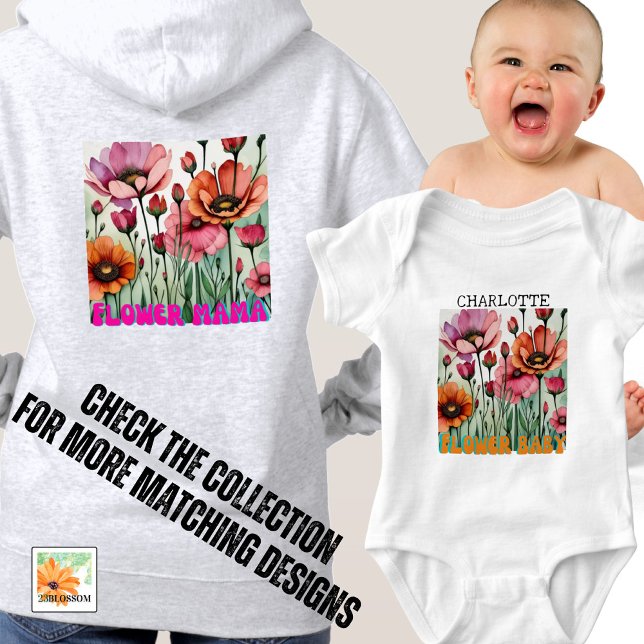 Body Para Bebé floral FLOWER bebé moderno editable (Subido por el creador)