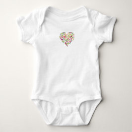 Body Para Bebé Floral Heart Baby Shower Sweet Pink Mom Love