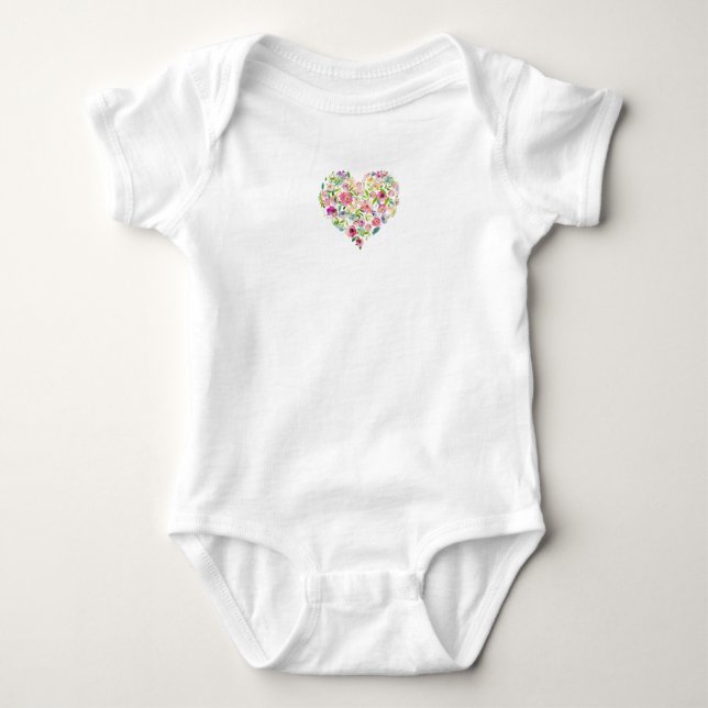Body Para Bebé Floral Heart Baby Shower Sweet Pink Mom Love (Anverso)