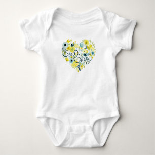 Body Para Bebé Floral I de corazón