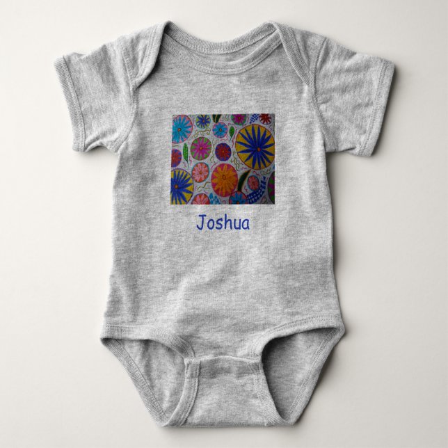 Body Para Bebé Floral moderna (Anverso)