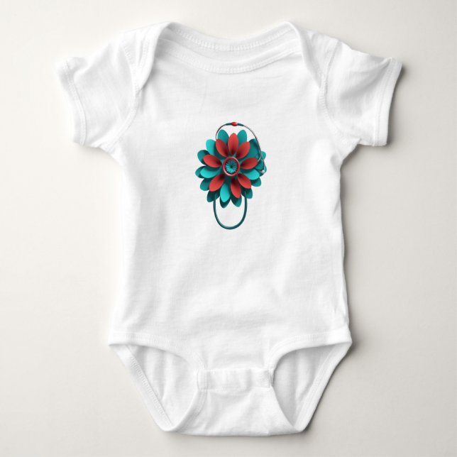 Body Para Bebé Floral Stethoscope Design – Unique Medical & Healt (Anverso)