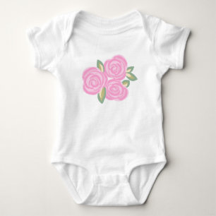Body Para Bebé Florales vintage púrpura oscuro