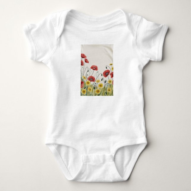 Body Para Bebé Flores abstractas combinadas con patrones geométri (Anverso)