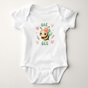 Body Para Bebé Flores acuarela pastel rosa adorables dulzura abej