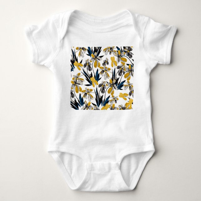 Body Para Bebé Flores acuáticas: un patrón de verano vibrante. (Anverso)