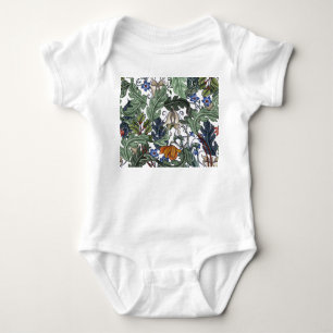 Body Para Bebé Flores, arte deco, moderno, sin costura.