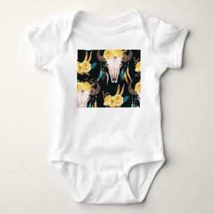 Body Para Bebé Flores de búfalo deslumbrantes