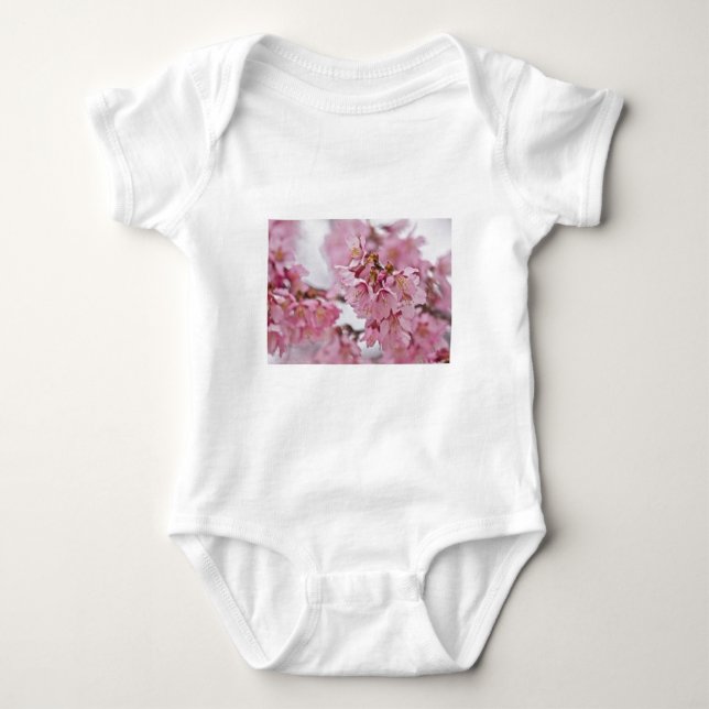 Body Para Bebé Flores de cerezo Sakura Rosa Pálido (Anverso)