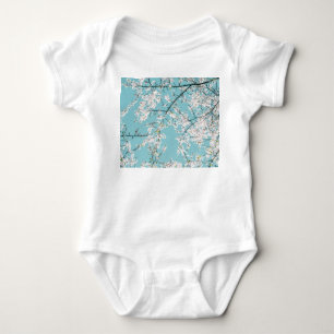 Body Para Bebé Flores de cerezo: Tendencia floral turquesa