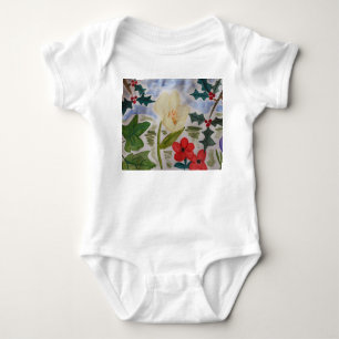 Body Para Bebé Flores de invierno y Holly