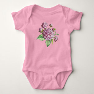 Body Para Bebé Flores de jardín de camelias rosas