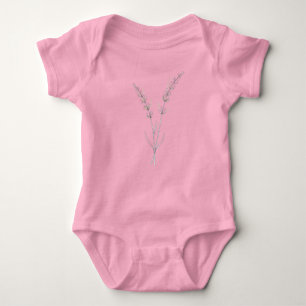 Body Para Bebé Flores de lavanda - Línea fina minimalista