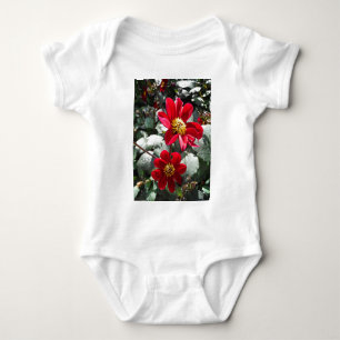 Body Para Bebé flores de margarita rosada roja / margarita
