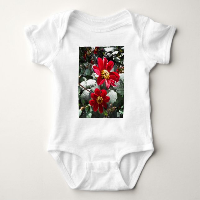Body Para Bebé flores de margarita rosada roja / margarita (Anverso)