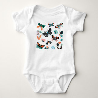 Body Para Bebé Flores de mariposas: Colección de manos dibujadas