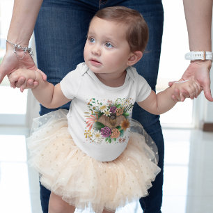 Body Para Bebé Flores de murciélago Floral Botánica