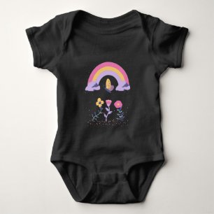 Body Para Bebé Flores de nubes de mariposa arco iris