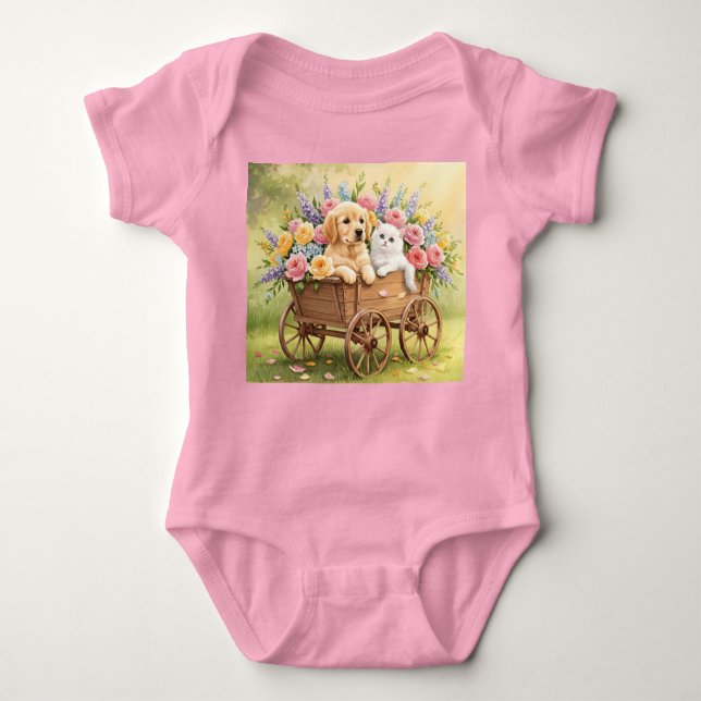 Body Para Bebé Flores de primavera (Anverso)