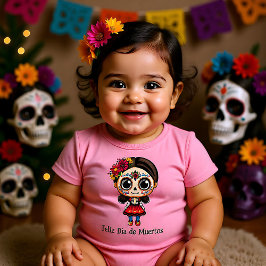 Body Para Bebé 🌹Flores de Recuerdo: Tributo al Día de Muertos