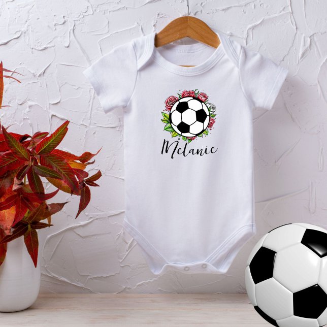 Body Para Bebé Flores Florales Fútbol Bebé Chica Trajes De Fútbol (Subido por el creador)