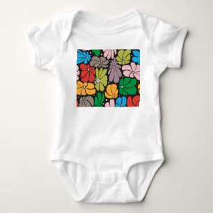 Body Para Bebé Flores grandes sin foco retro floral