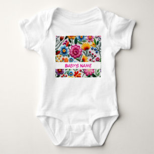 Body Para Bebé Flores mexicanas ropa de bebé