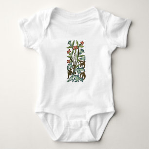 Body Para Bebé Flores Papel Pintado Floral Art Nouveau Bonito