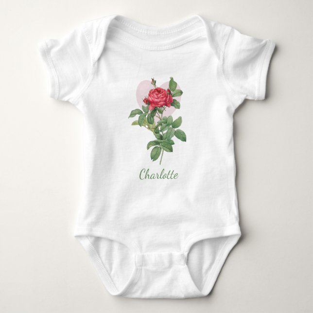 BODY PARA BEBÉ FLORES PERSONALIZADOS BABY BODYSUIT (Anverso)