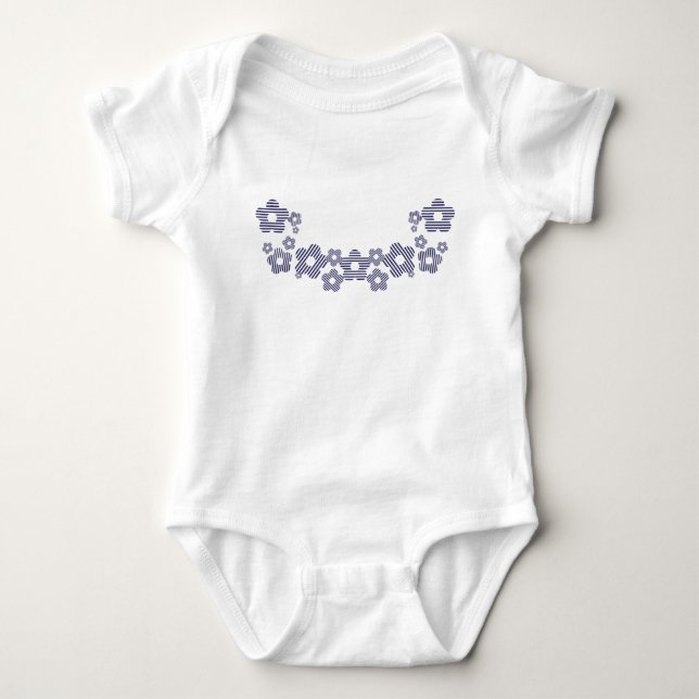 Body Para Bebé Flores rayadas (Anverso)