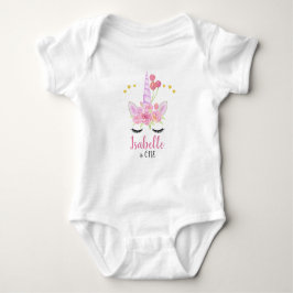 Body Para Bebé Flores rosa de unicornio