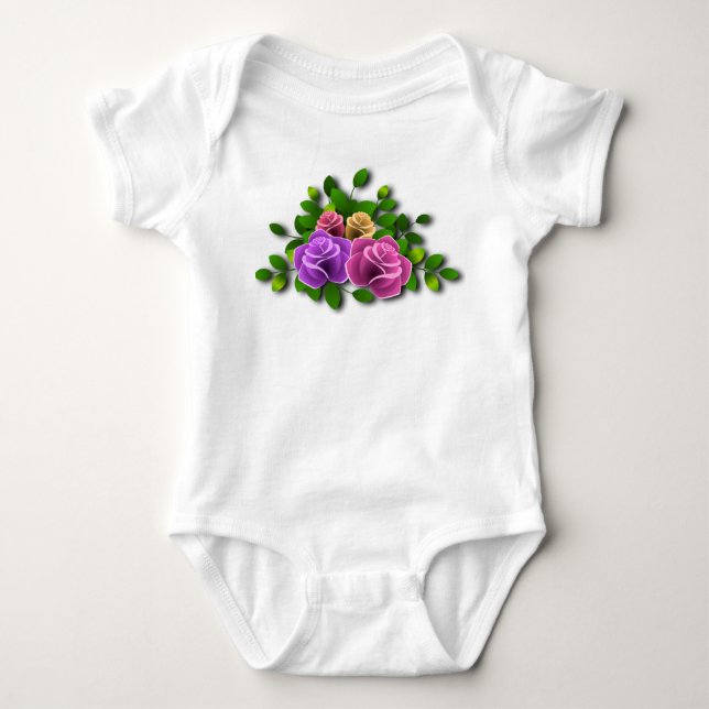 Body Para Bebé Flores Rosas (Anverso)