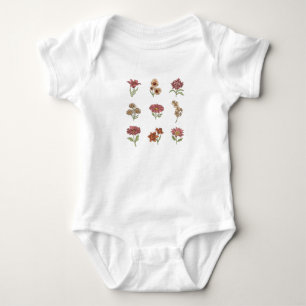 Body Para Bebé Flores Silvestres Vintage Botánica