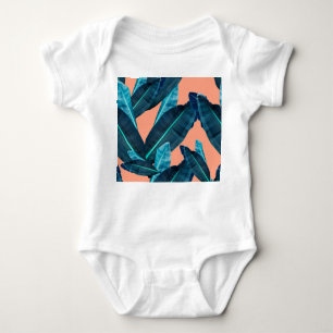 Body Para Bebé Flores tropicales, fondo botánico sin costuras.